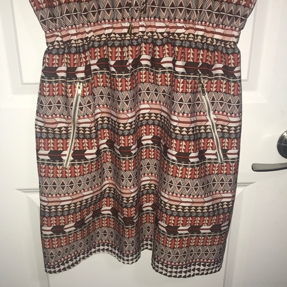 MultiColor Dress w/ Zipper Pockets - Picture 3 of 3